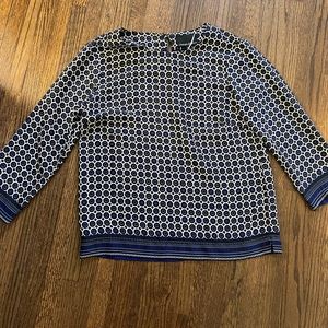 Cynthia Rowley Navy and Black Medallion Blouse